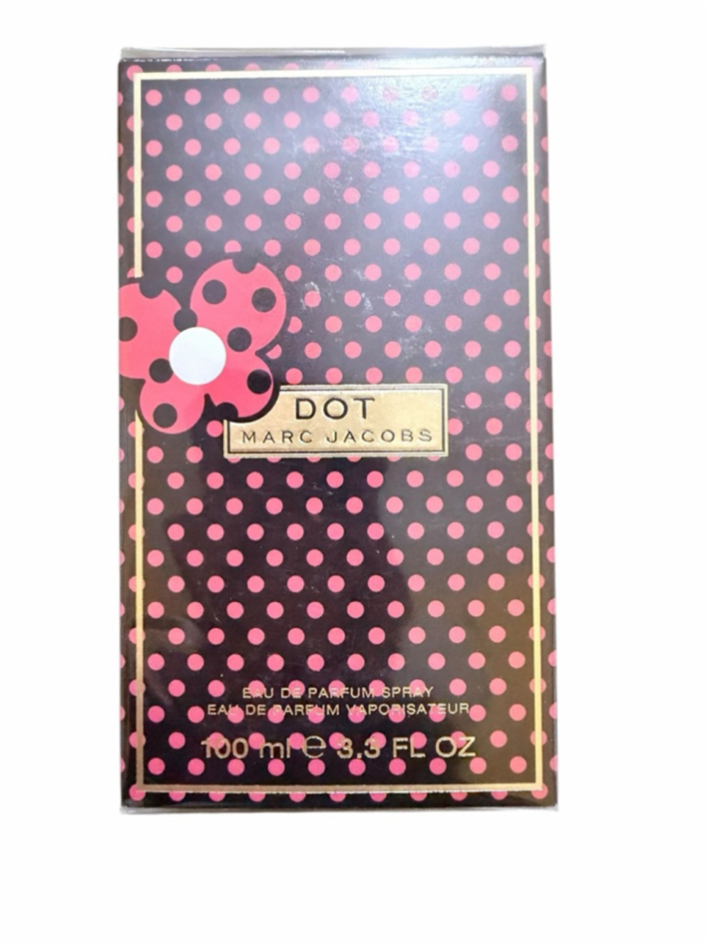 Marc Jacobs Dot Eau de Parfum Box - Black with Pink Polka Dots and Gold Accents